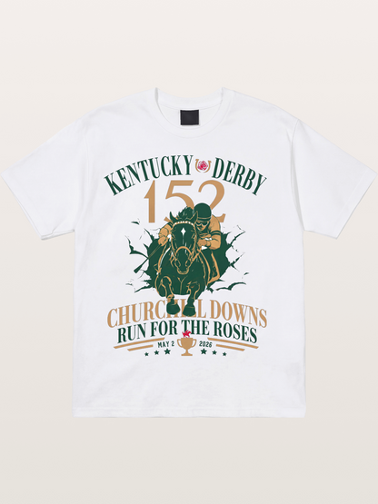 152nd Kentucky Derby Vintage Print Cotton T-shirt