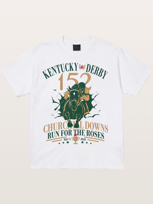 152nd Kentucky Derby Vintage Print Cotton T-shirt