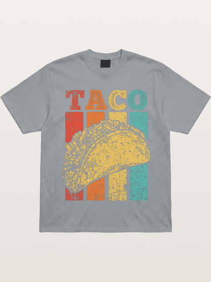 Vintage Taco Retro Stripes Food Gildan T-shirt