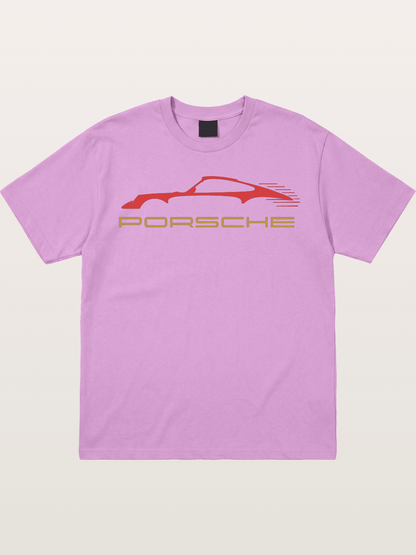 Porsche Red Sports Car Silhouette Gildan T-shirt