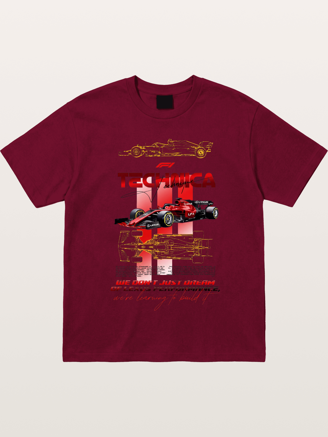 Red F1 Lexus Tech Racing Card Gildan T-shirt