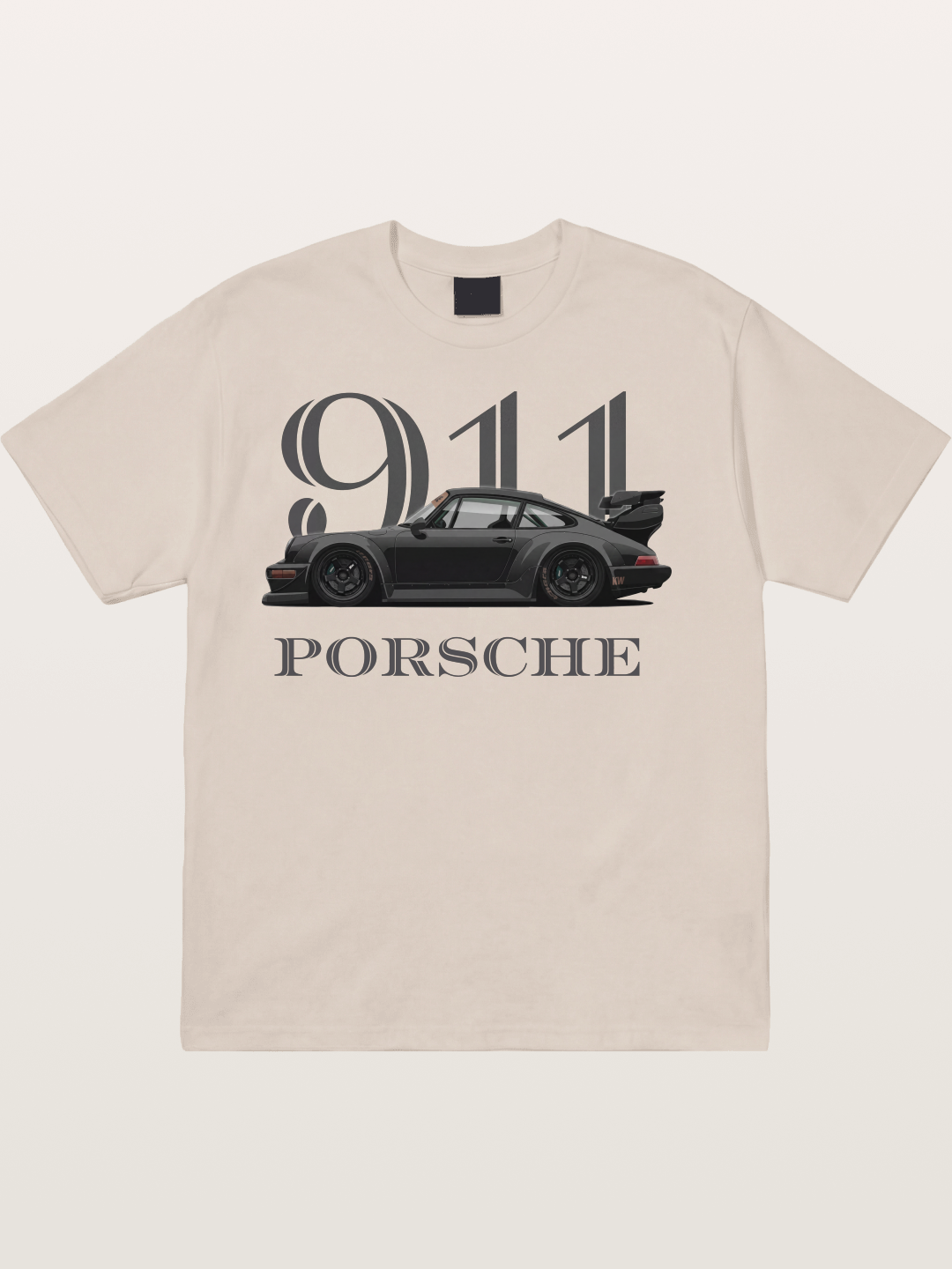 Porsche 911 Widebody Black Sports Car Cotton T-shirt