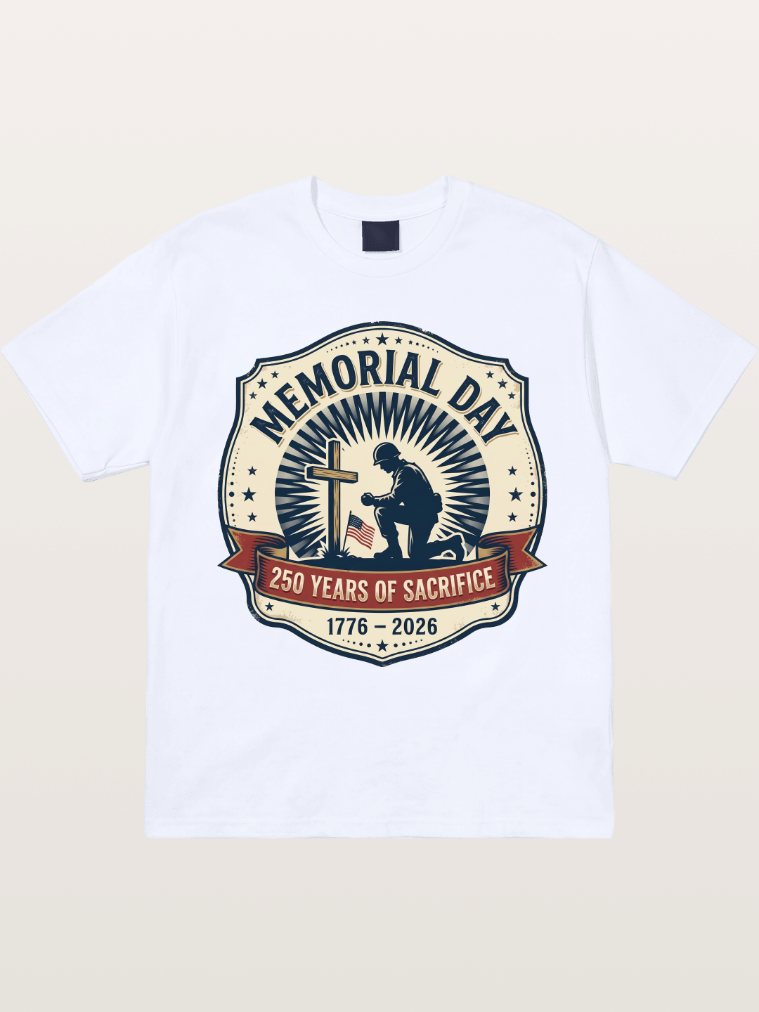 Memorial Day Vintage Sacrifice Badge Gildan T-shirt
