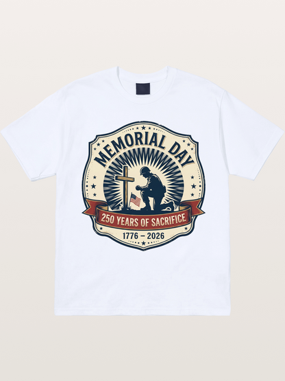 Memorial Day Vintage Sacrifice Badge Gildan T-shirt