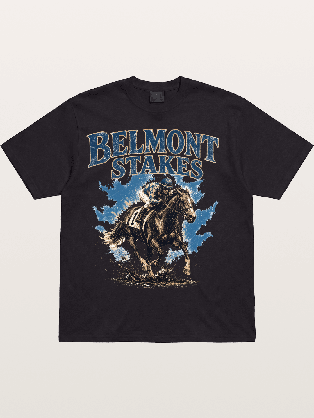 Belmont Stakes Mud Splash Poster Cotton T-shirt.