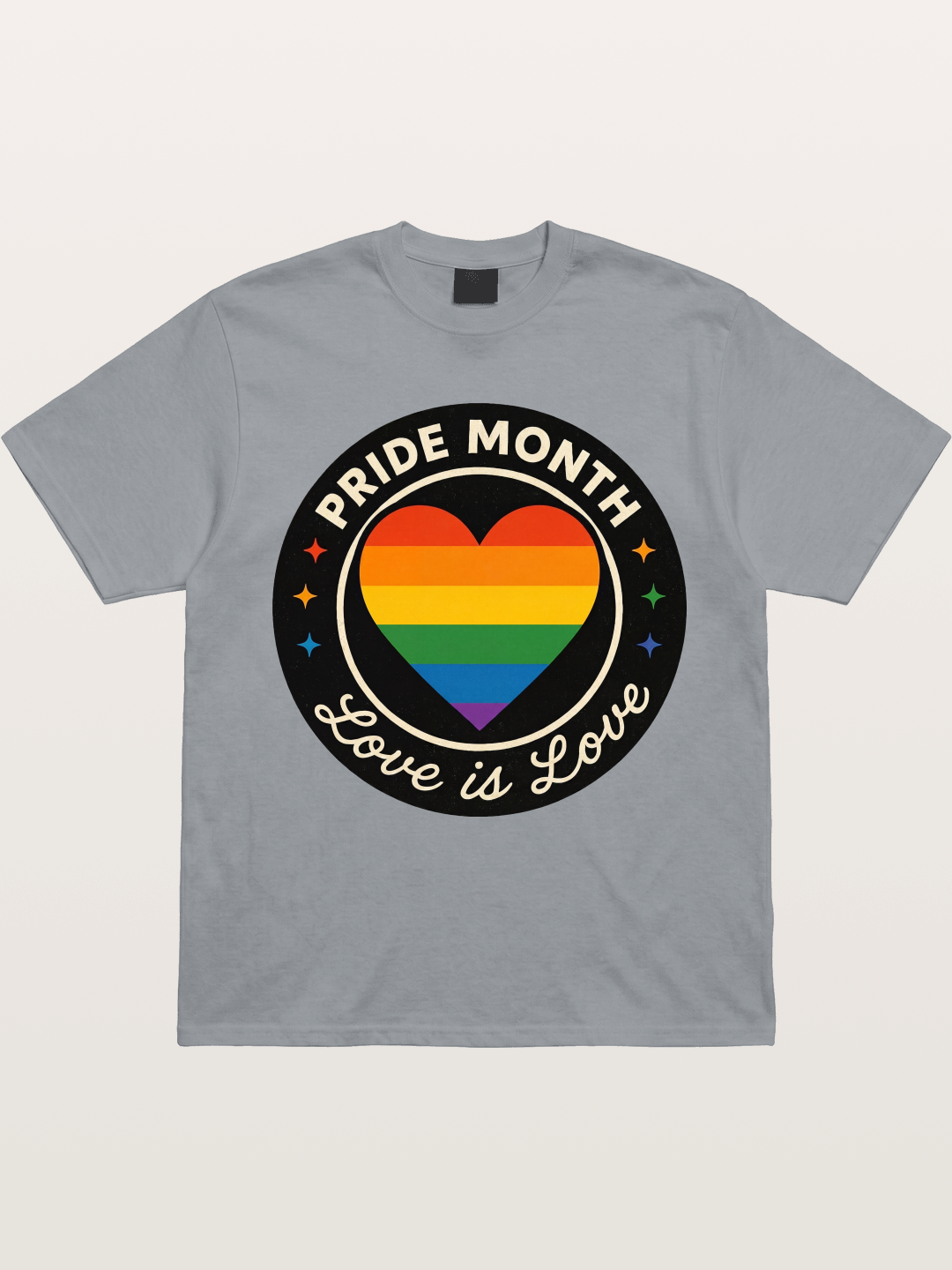 Pride Month Love Is Love Heart Badge Gildan T-shirt