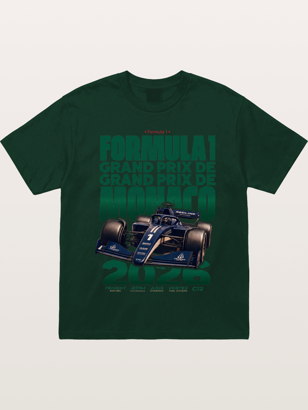 Navy Monaco F1 Grand Prix Art Gildan T-shirt