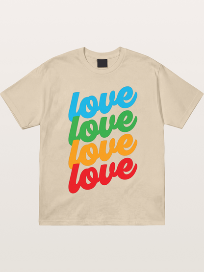 Love Is Love Stacked Rainbow Gildan T-shirt