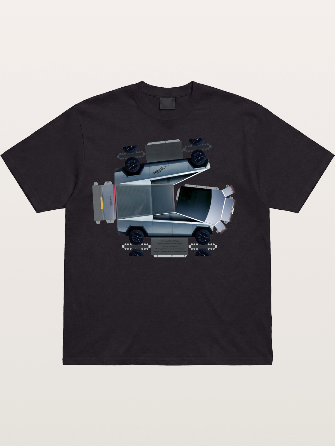 Cybertruck Paper Craft Print Cotton T-shirt