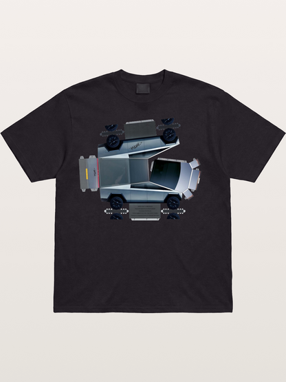 Cybertruck Paper Craft Print Cotton T-shirt