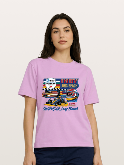 IndyCar Long Beach Vintage Art Gildan T-shirt