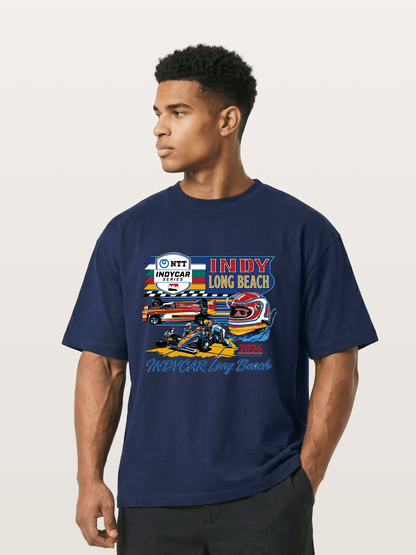 IndyCar Long Beach Vintage Art Gildan T-shirt