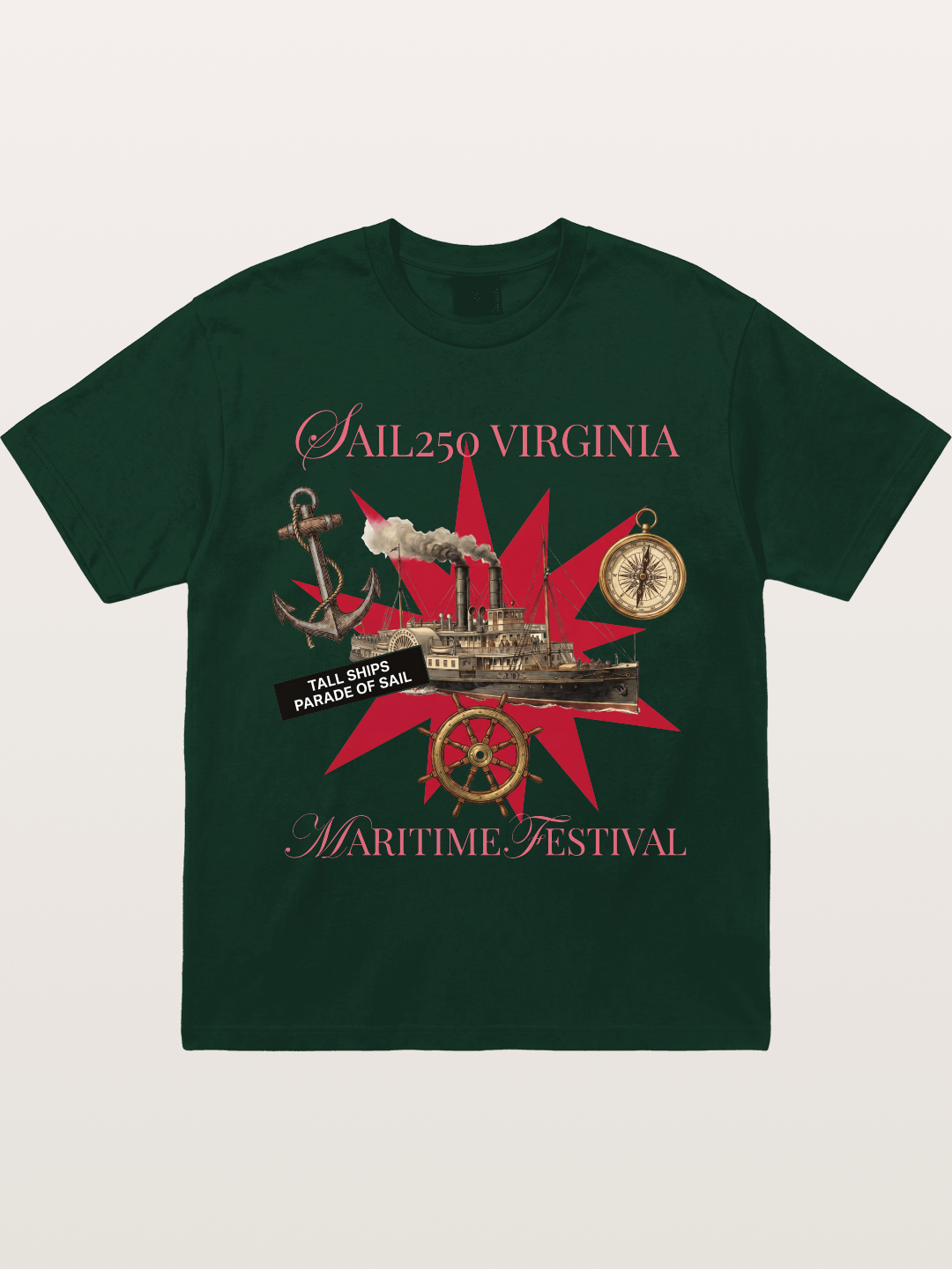 Red Star Tall Ship Festival Art Gildan T-shirt