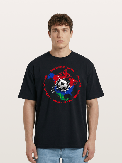 Soccer Ball Americas Burst Design Cotton T-shirt